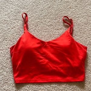 NWOT CRZ red sports bra padded top
